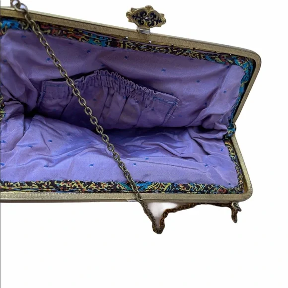 Victorian Handmade petite point Purse flowers Antique needlepoint - Picture 5 of 9